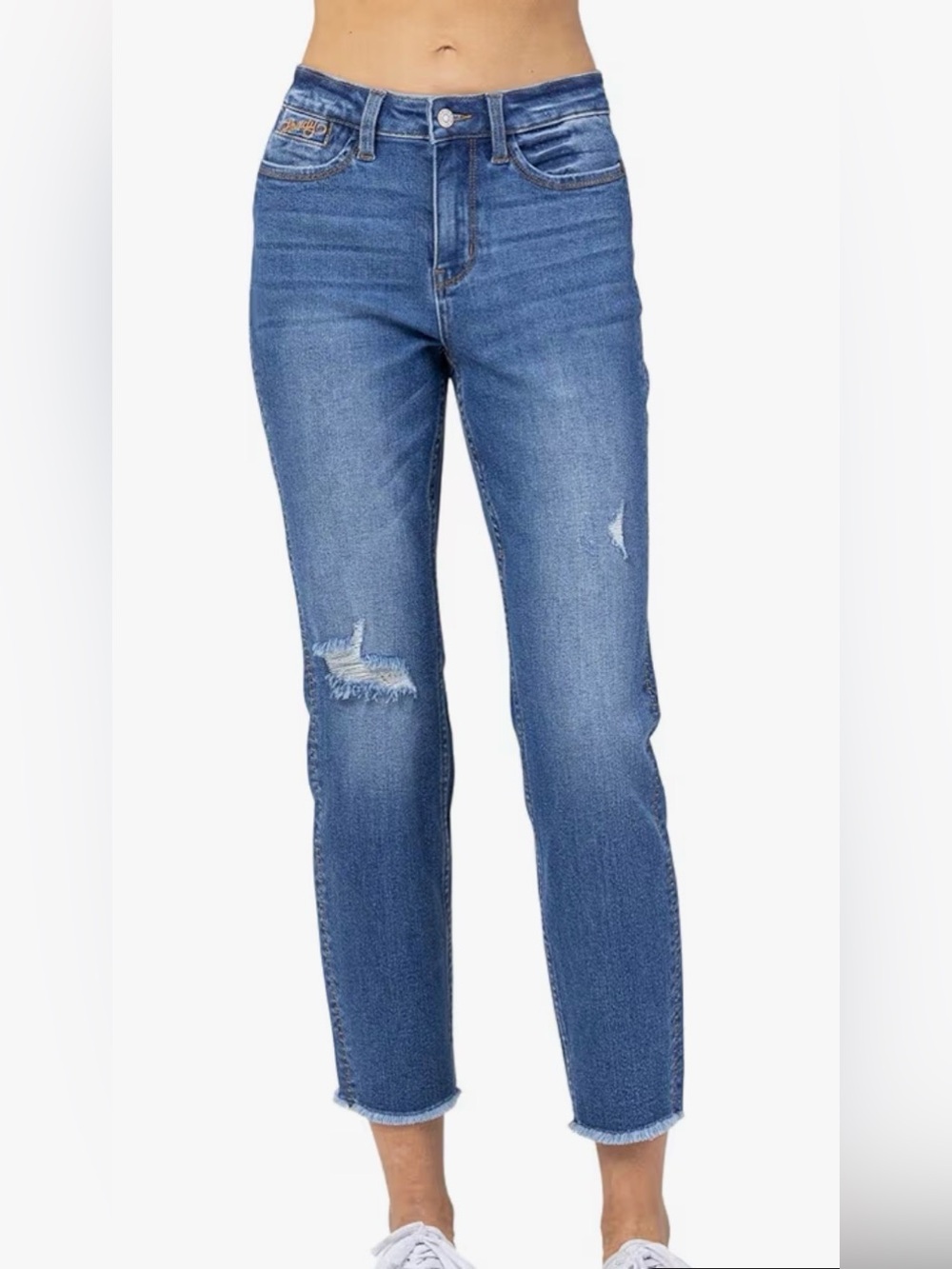 Judy Blue Women's High-Rise Howdy Embroidery Boyfriend Jeans Size 11/30